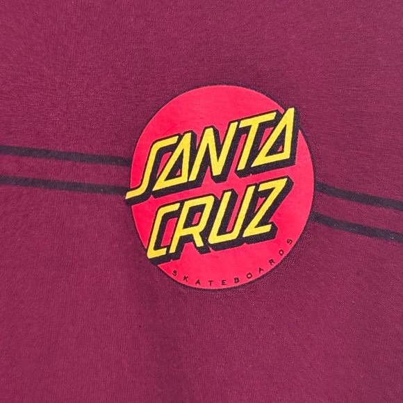 Santa Cruz T Shirt Men's XL Skateboards Burgundy Dot Logo Cotton Crew Tee - Picture 2 of 7